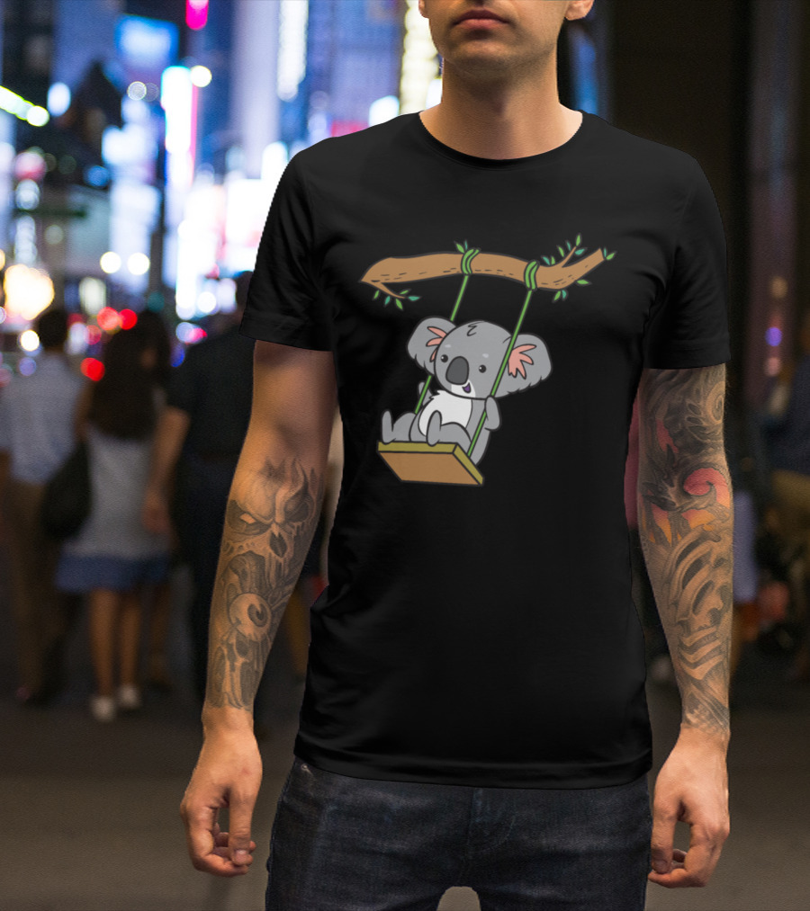 Koala On A Swing Hanging From A Tree Limb T-Shirt