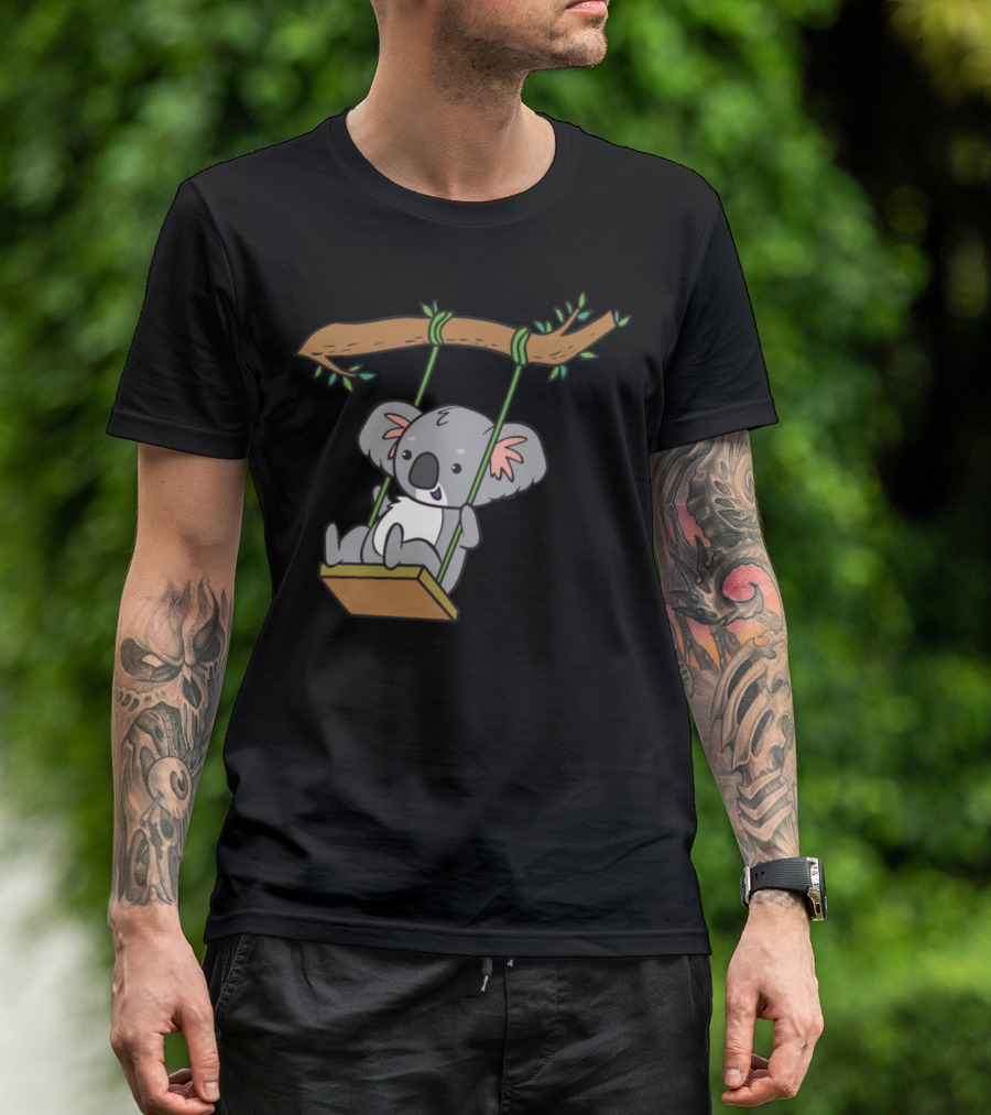 Koala On A Swing Hanging From A Tree Limb T-Shirt