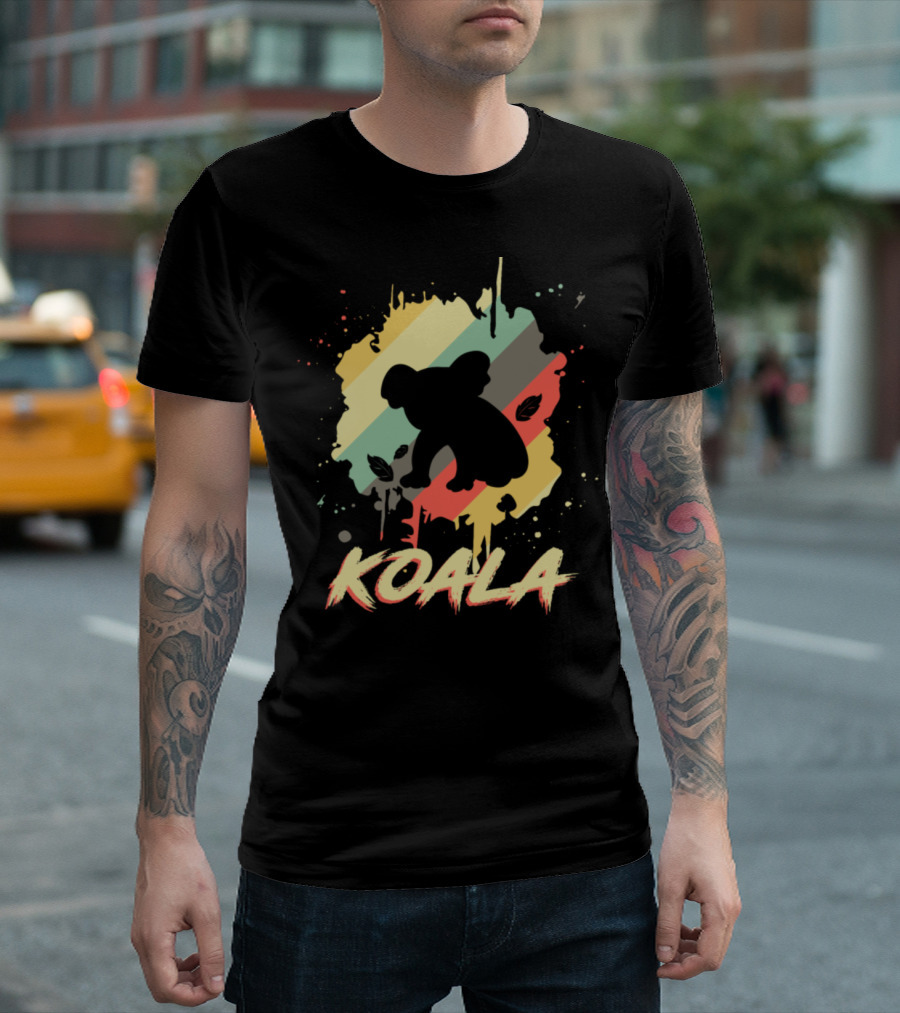 Koala Retro Koalas Australia Vintage Stripes T-Shirt
