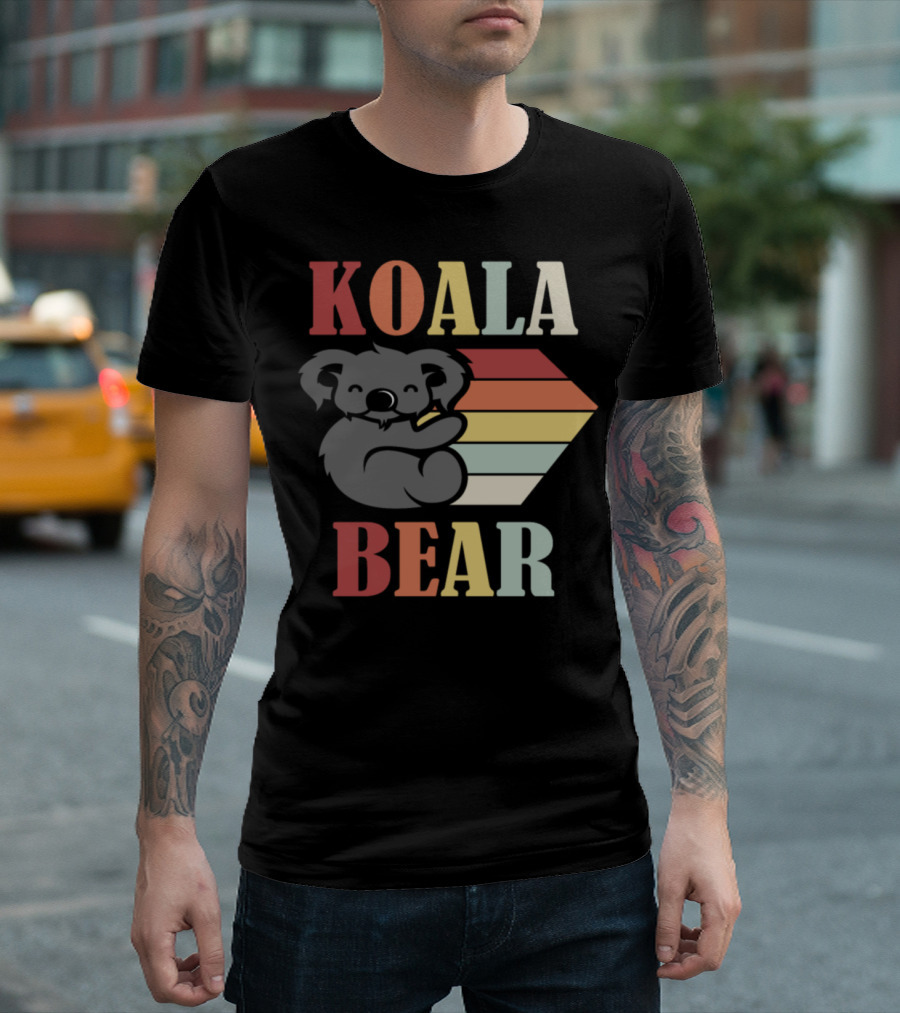 KOALA BEAR Vintage Retro Stripes T-Shirt
