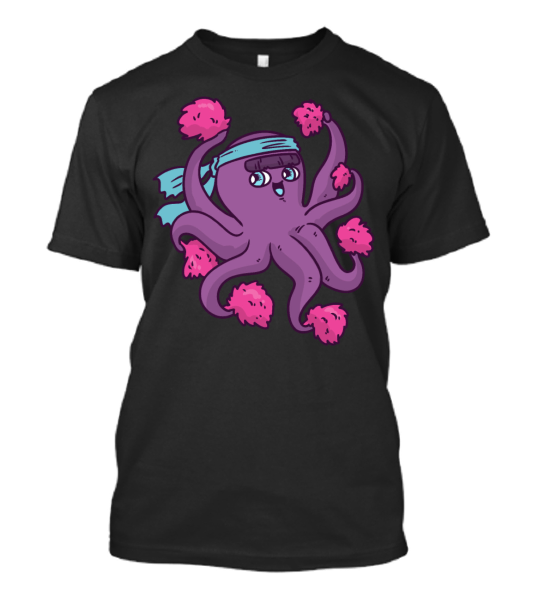 Cheerleading Octopus Dance Pom Pom Football Cheerleader T-Shirt