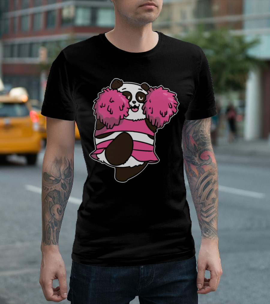 Cheerleader Panda Football Dance Cheerleading T-Shirt