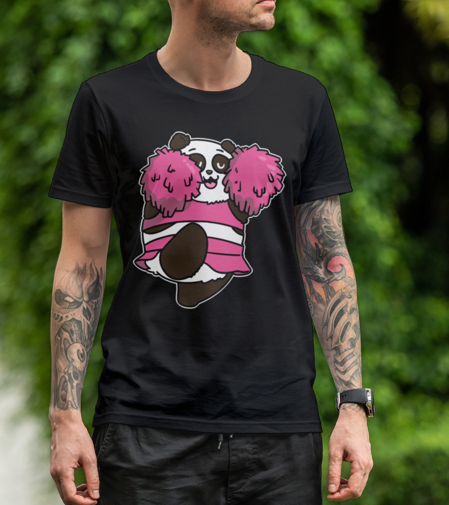 Cheerleader Panda Football Dance Cheerleading T-Shirt