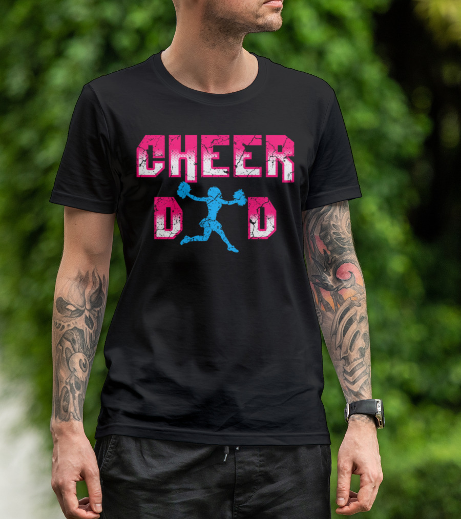 Cheerleading Cheer Dad Highschool Pom-Pom Spirit T-Shirt