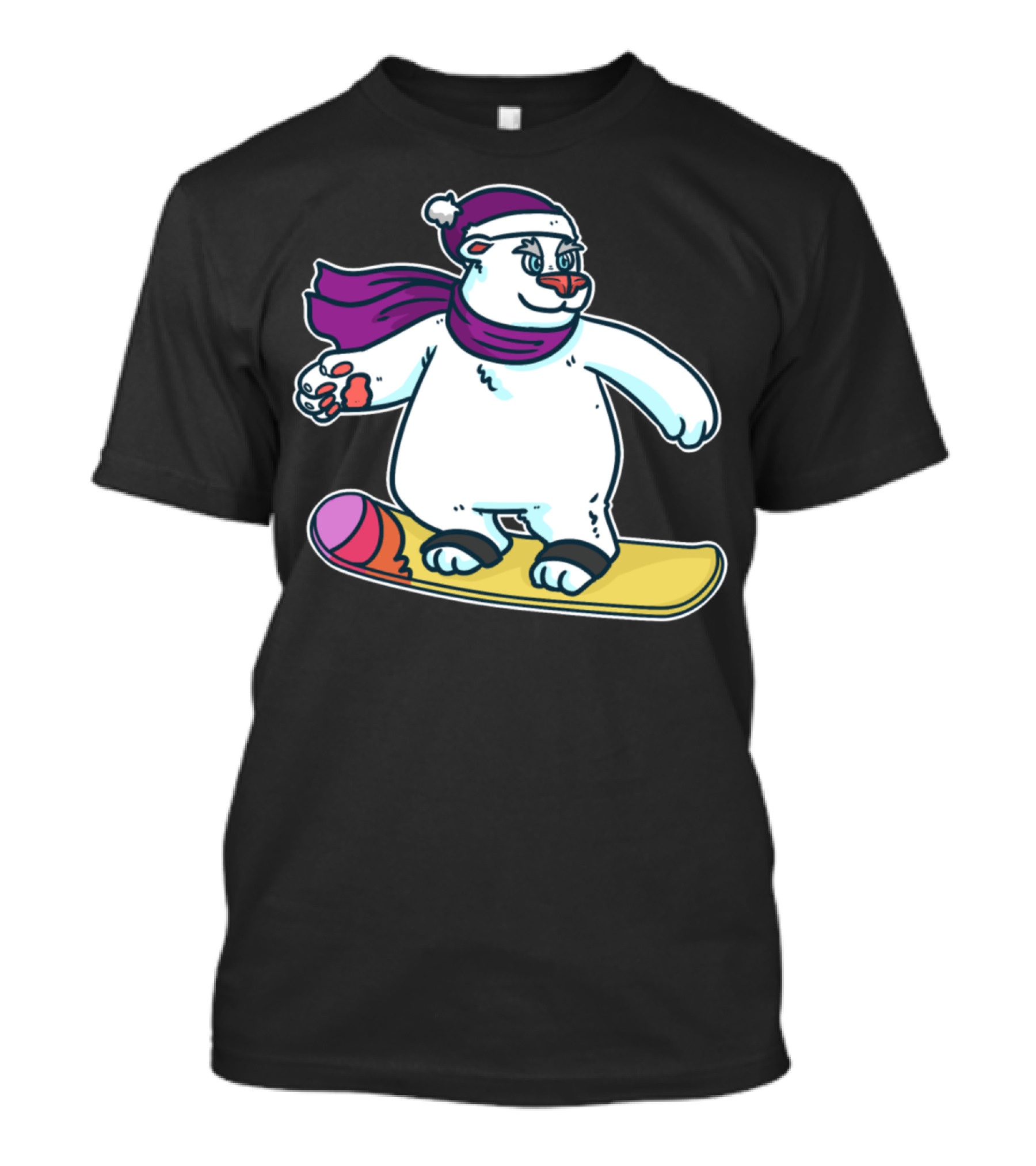 Snow Sledge Winter Ski Snowman Polar Bear Snowboarding T-Shirt