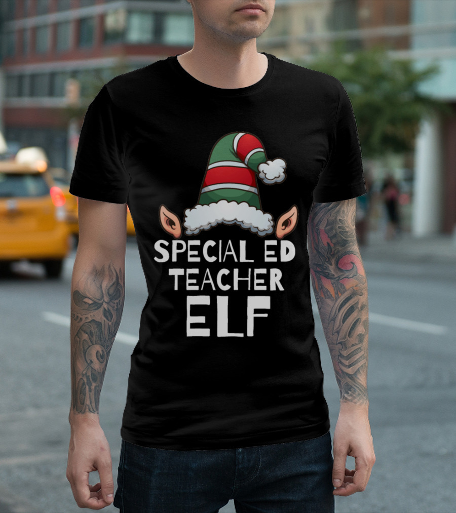 Special Ed Teacher Elf Christmas Holiday T-Shirt