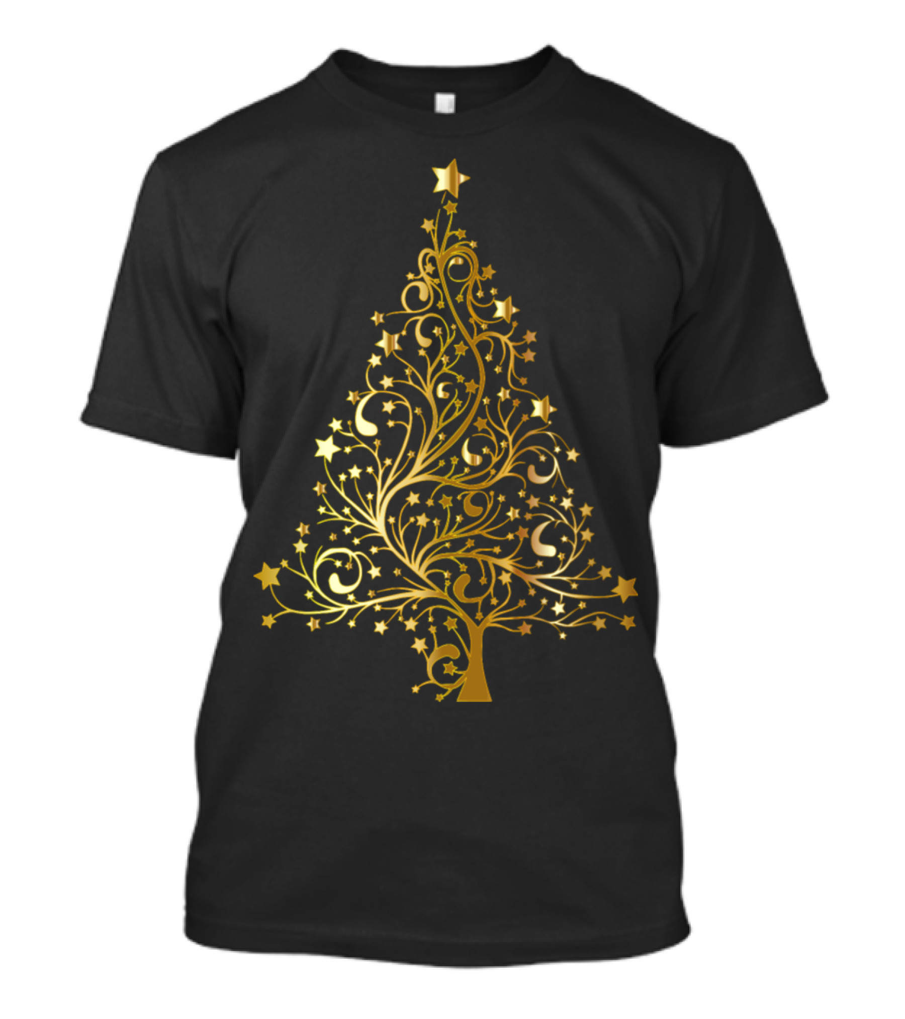 Starry Gold Christmas Tree Decorative T-Shirt