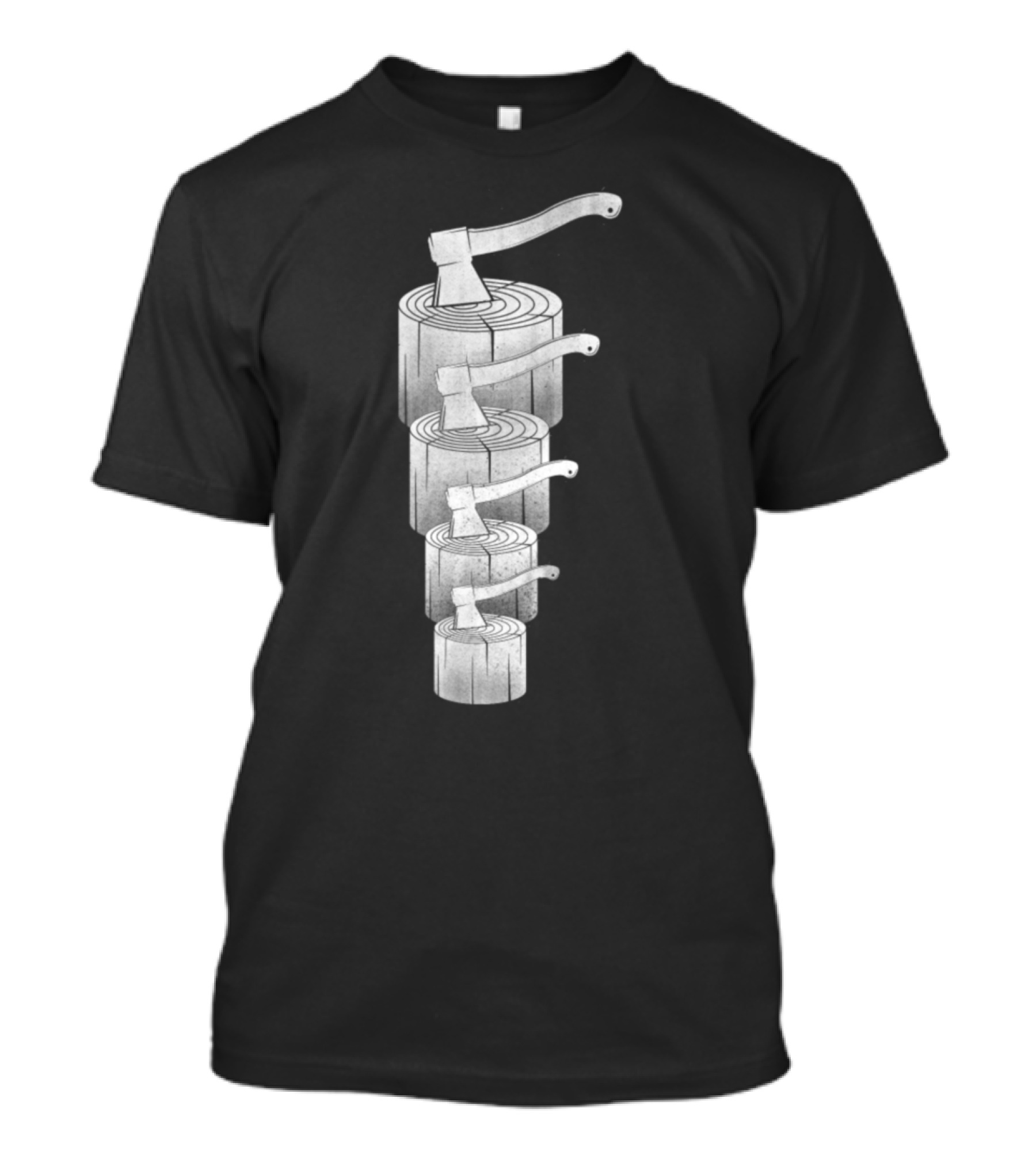 Woodworking Tools Carpenter Axes On Logs Stack T-Shirt