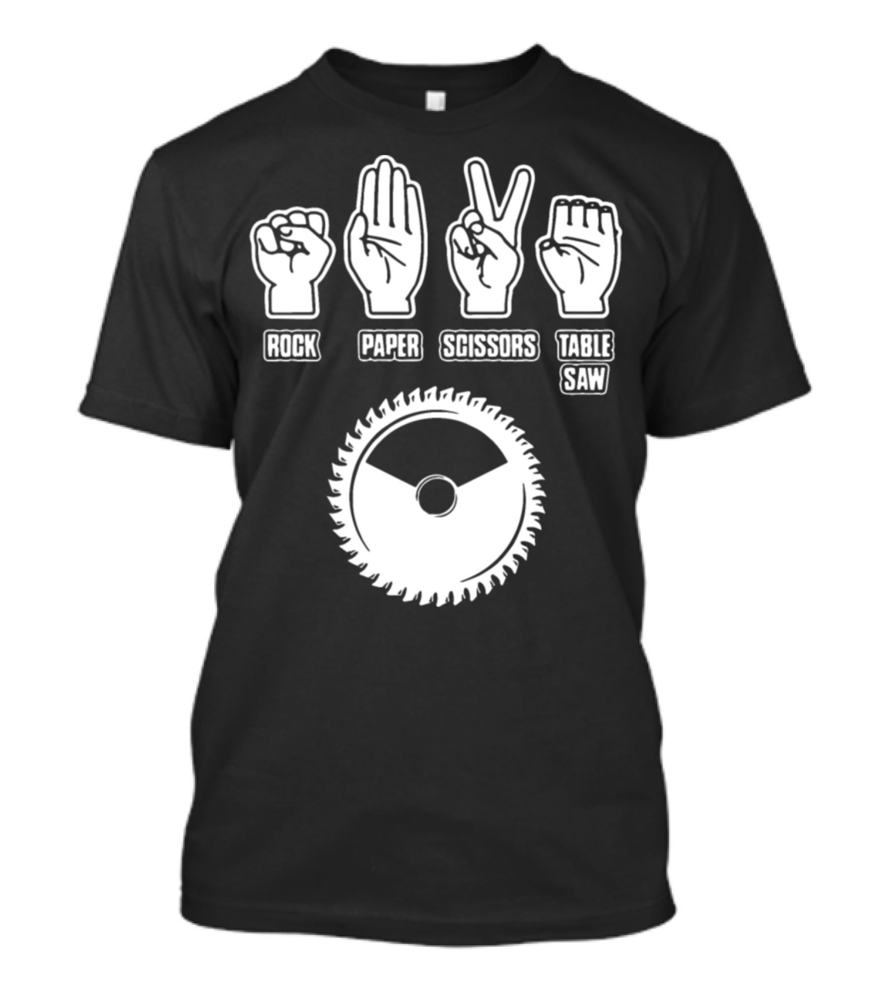 Rock Paper Scissors Table Saw Carpenter Husbands T-Shirt