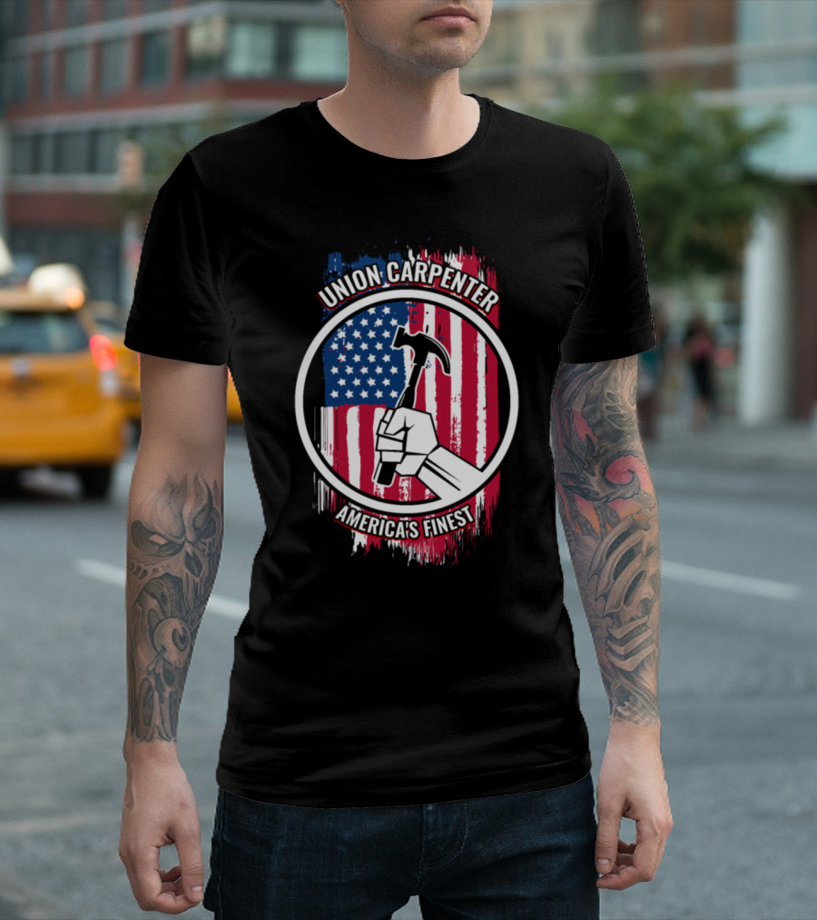 Union Carpenter America's Finest Flag Hammer Fist T-Shirt