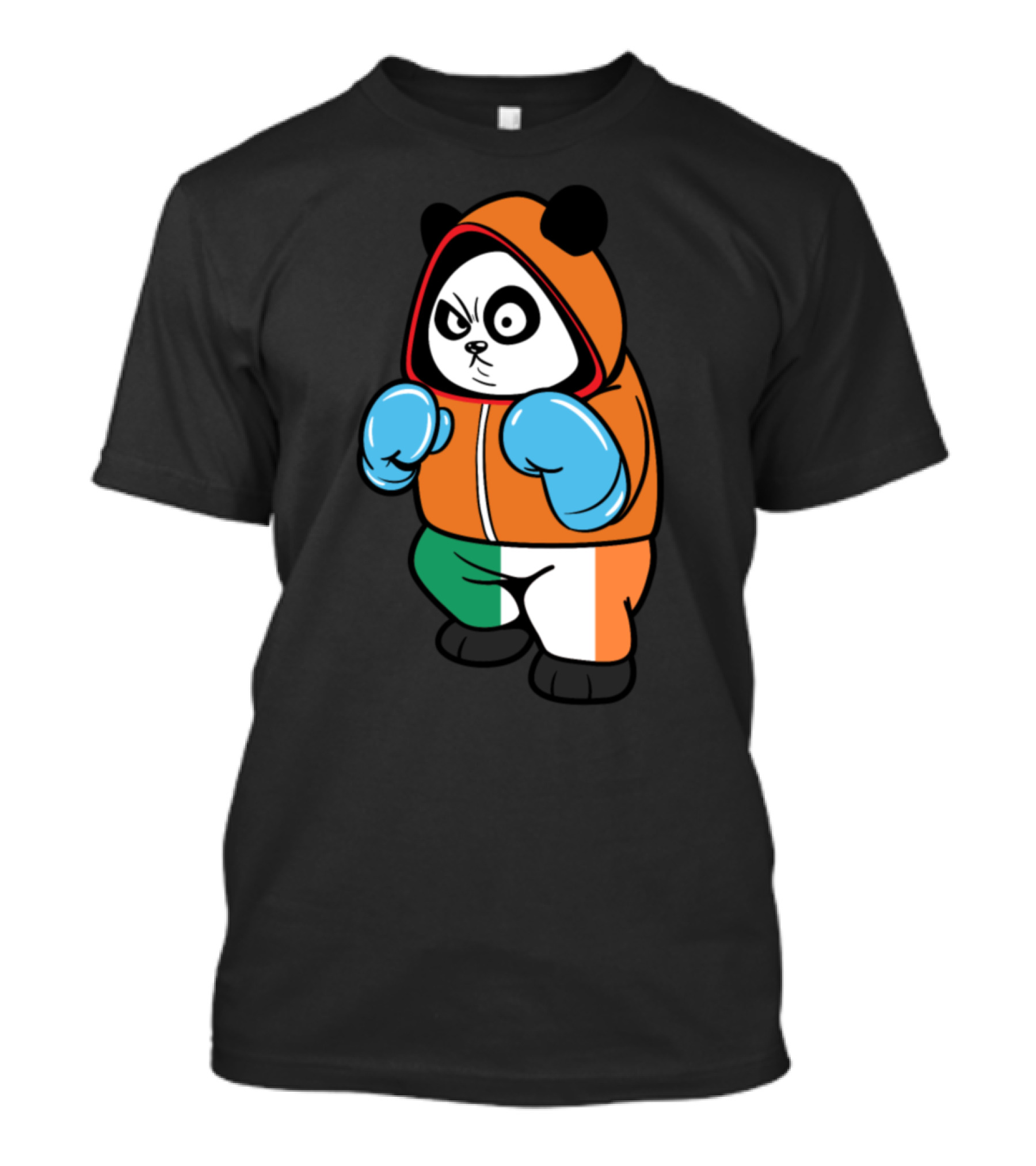 Ireland Irish Panda Bear Boxer In Orange Green White Attire T-Shirt