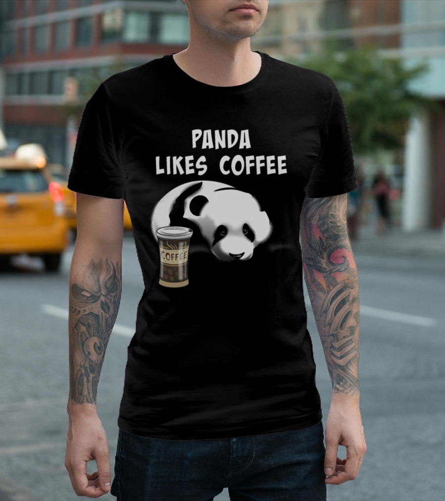 Panda Likes Coffee T-Shirt
