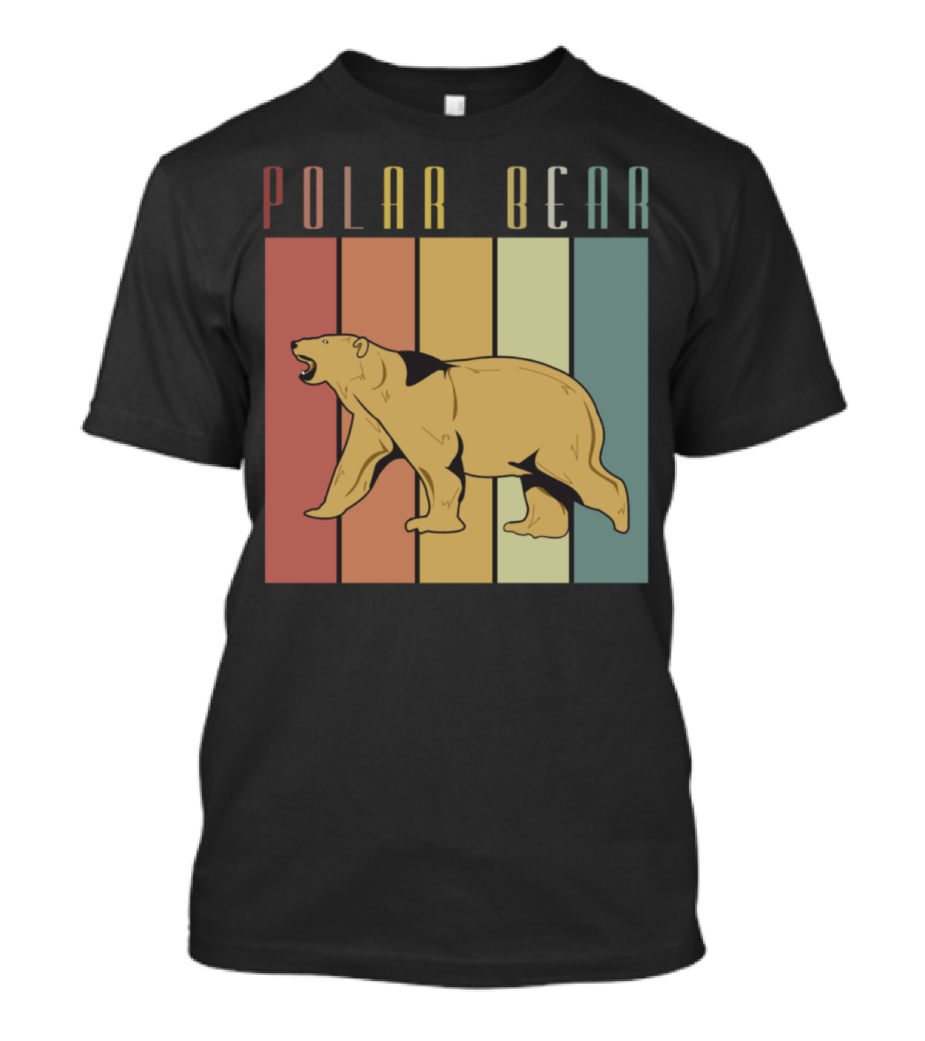 Polar Bear Vintage Old School Bears Retro Stripes Antarctica T-Shirt