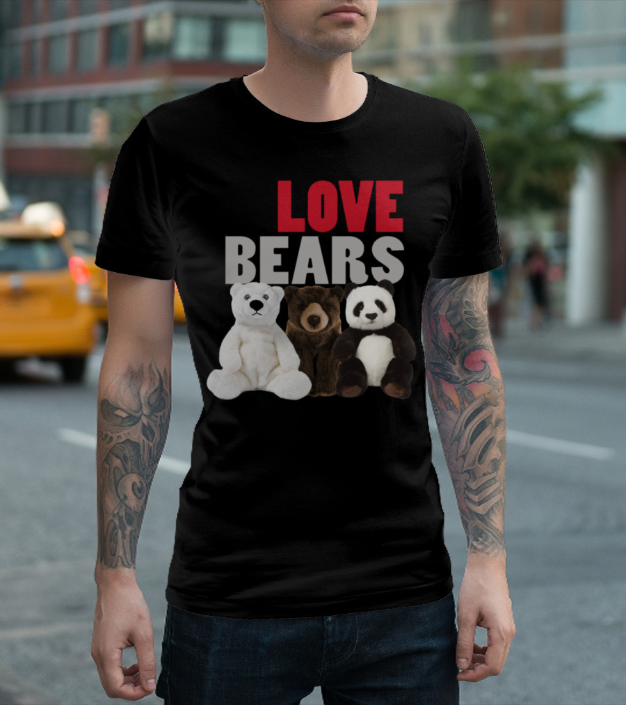 We Love Bears Polar Grizzly Panda Plush T-Shirt