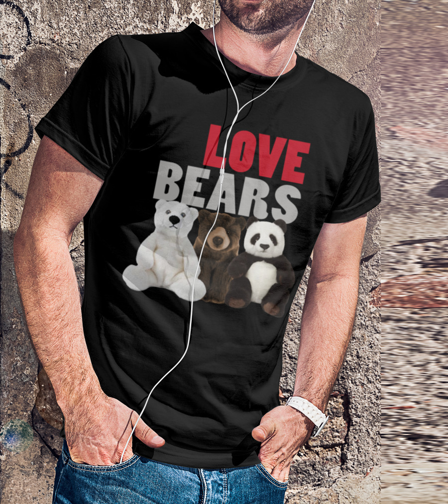 We Love Bears Polar Grizzly Panda Plush T-Shirt