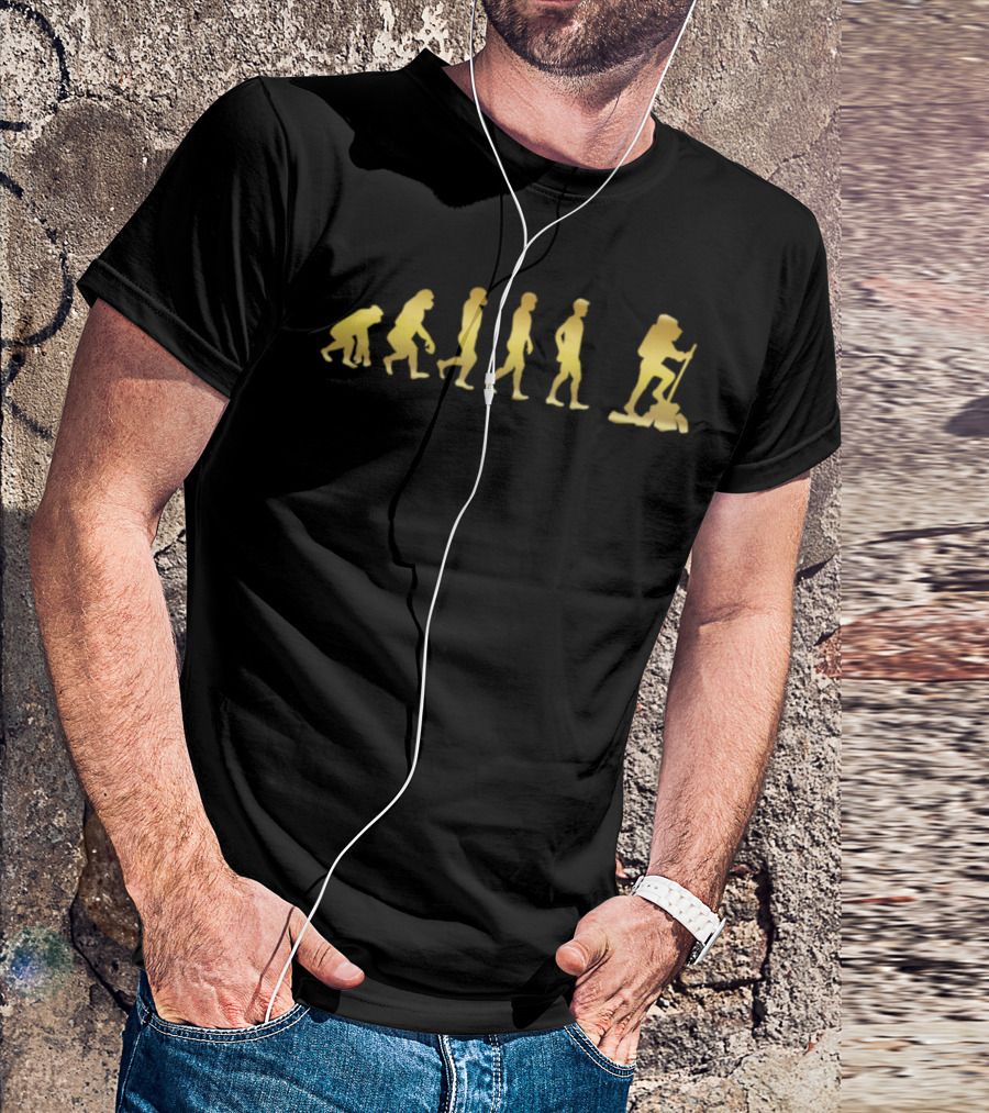 Evolution Human EKG Heartbeat Wandern Hike Evolution Hiking Progression T-Shirt