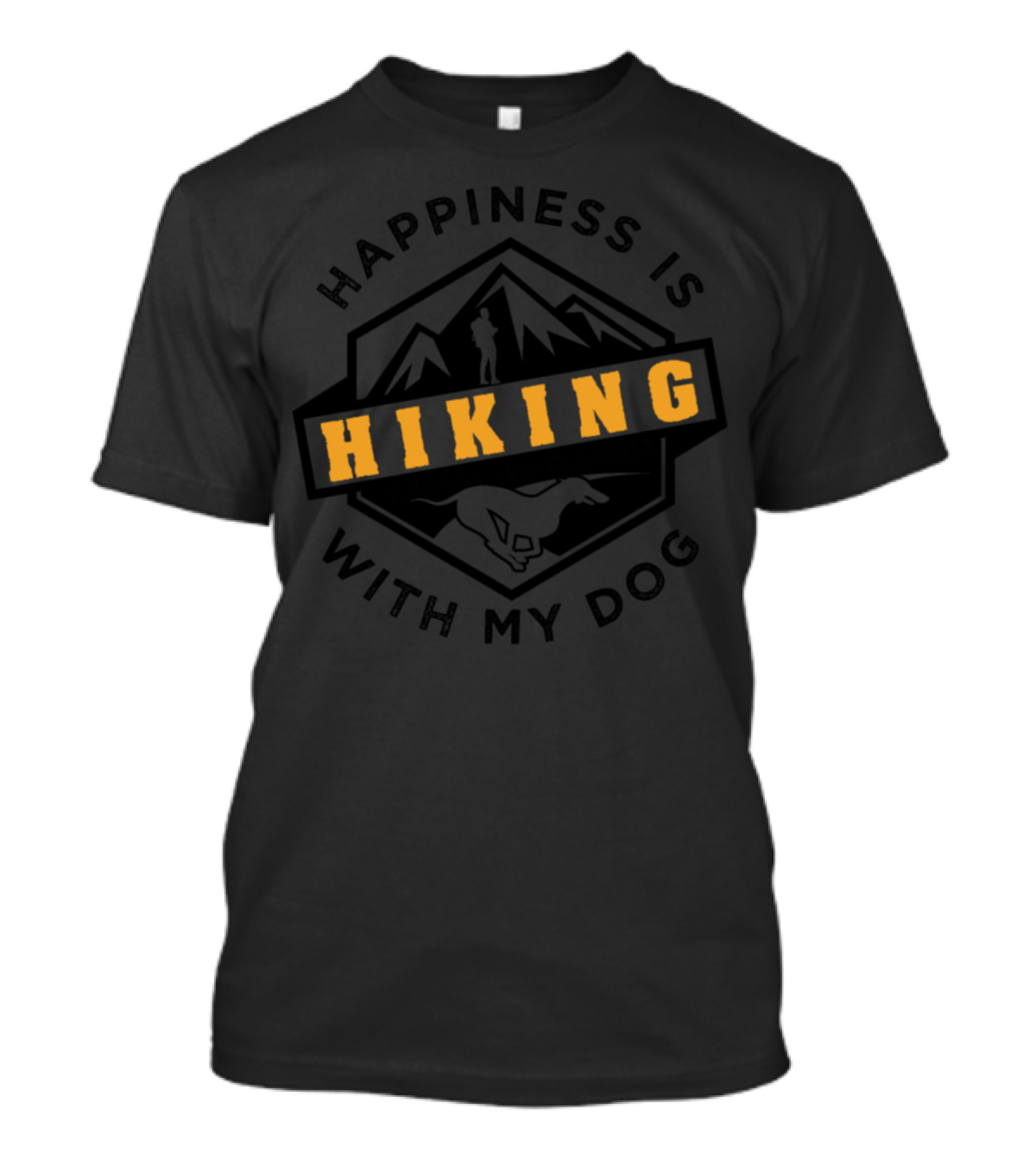 Happiness Is Hiking With My Dog Mountains Adventure T-Shirt