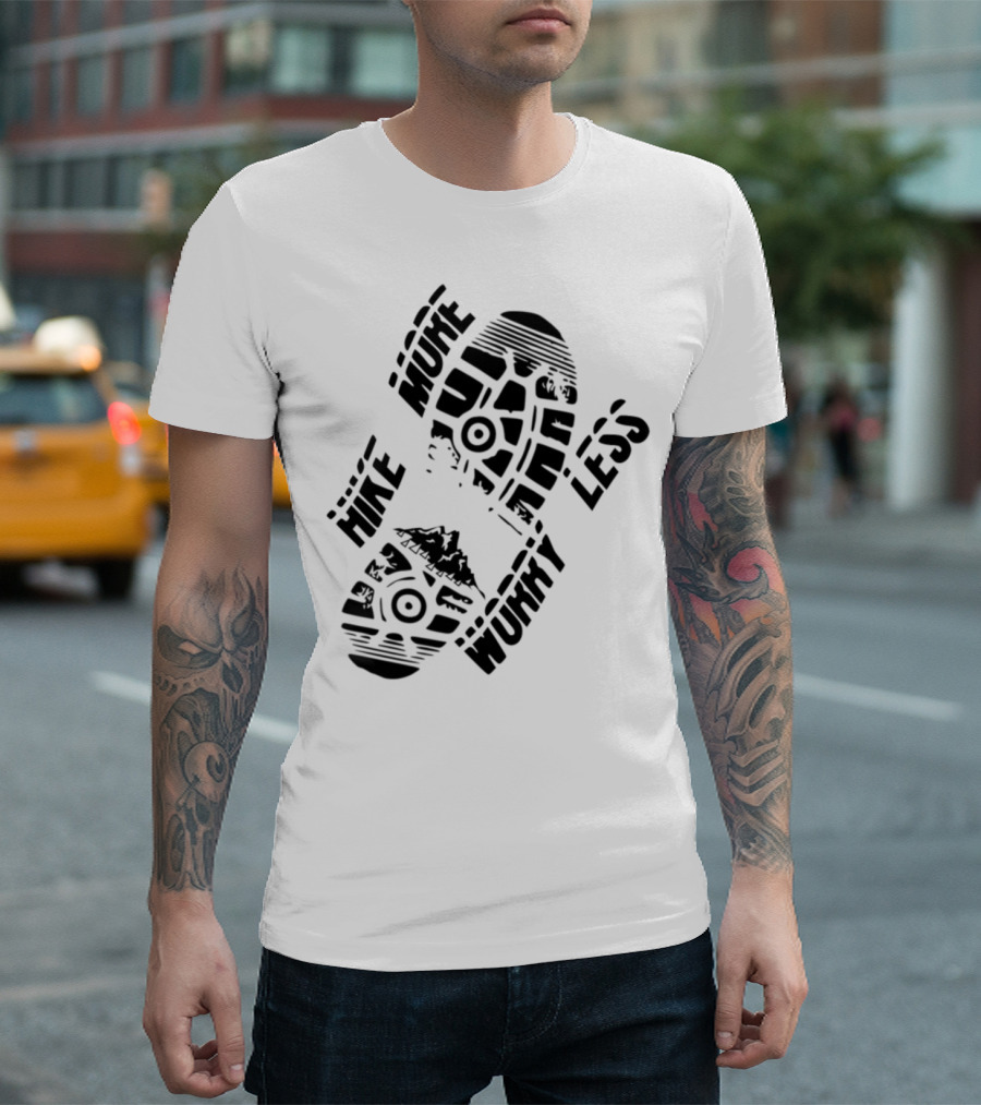 Hike More Worry Less Mountain Wandering T-Shirt
