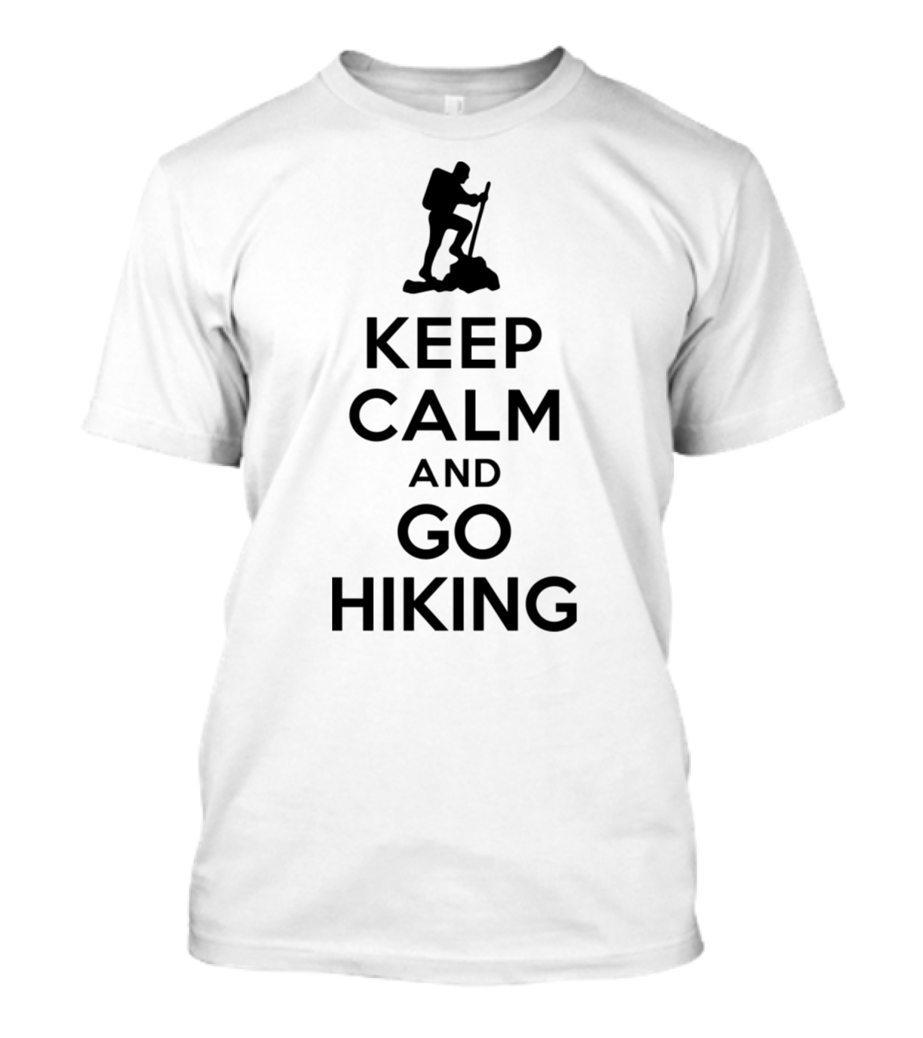 KEEP CALM AND GO HIKING Silhouette Backpacker Adventure T-Shirt