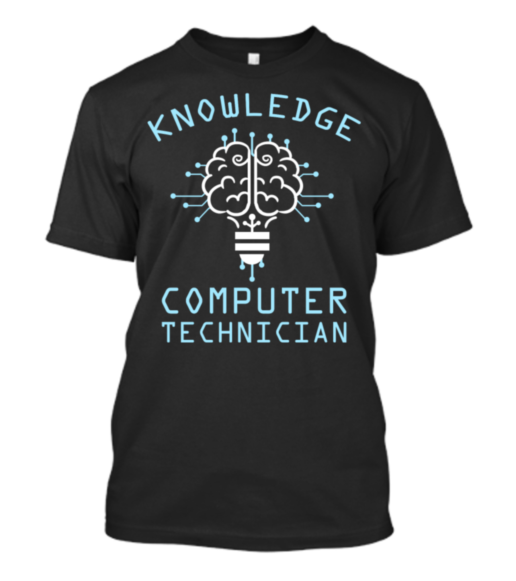 Knowledge Computer Technician Nerd Humour Geek Brain Circuit T-Shirt