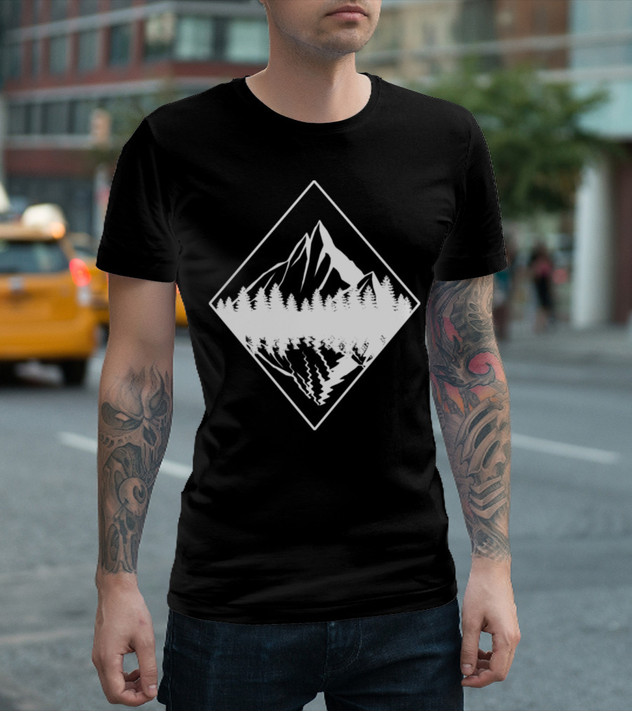Mountain Bushcraft Wilderness Adventure Forest Reflection T-Shirt