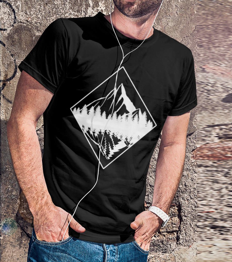 Mountain Bushcraft Wilderness Adventure Forest Reflection T-Shirt