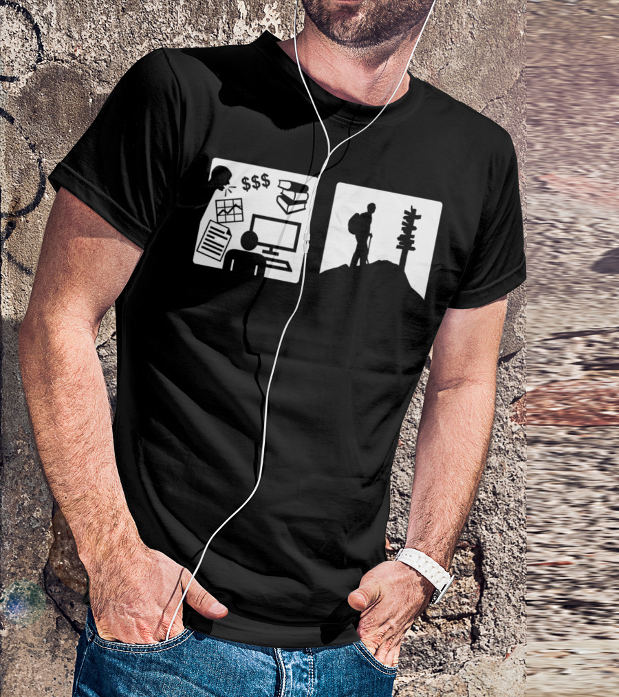 Problem Solved Mountain Hiking Stress Relief T-Shirt