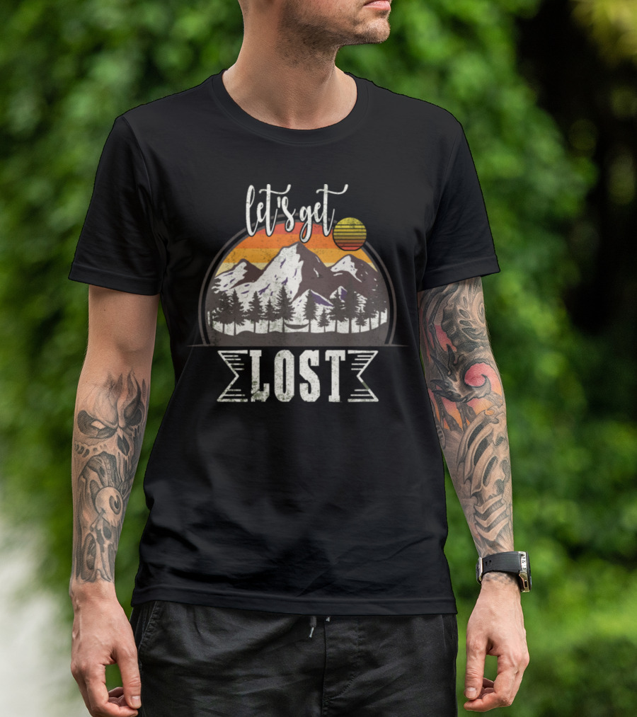 Let's Get Lost Vintage Sunshine Adventure Retro Hiking T-Shirt