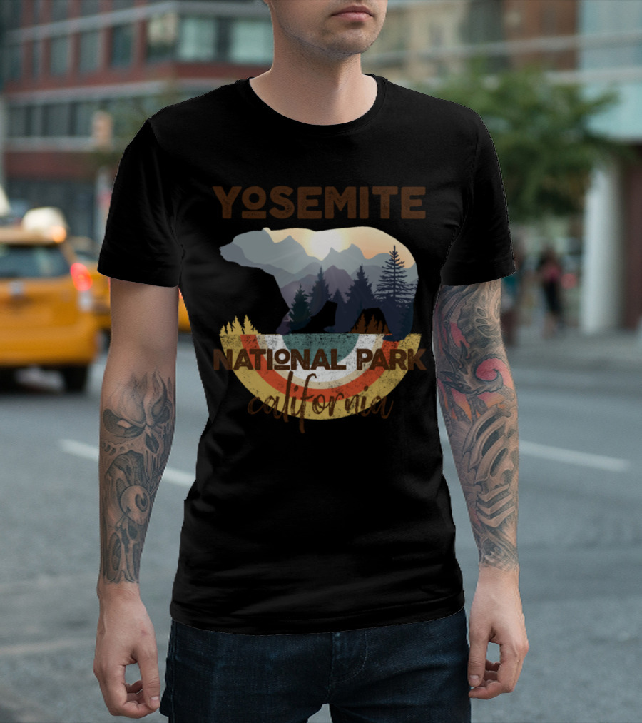Yosemite National Park Bear California Camping Hiking Mountains T-Shirt