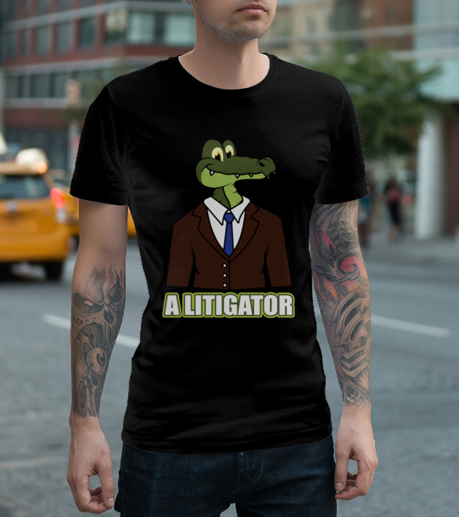 Litigator Alligator Lawyer Word Game T-Shirt