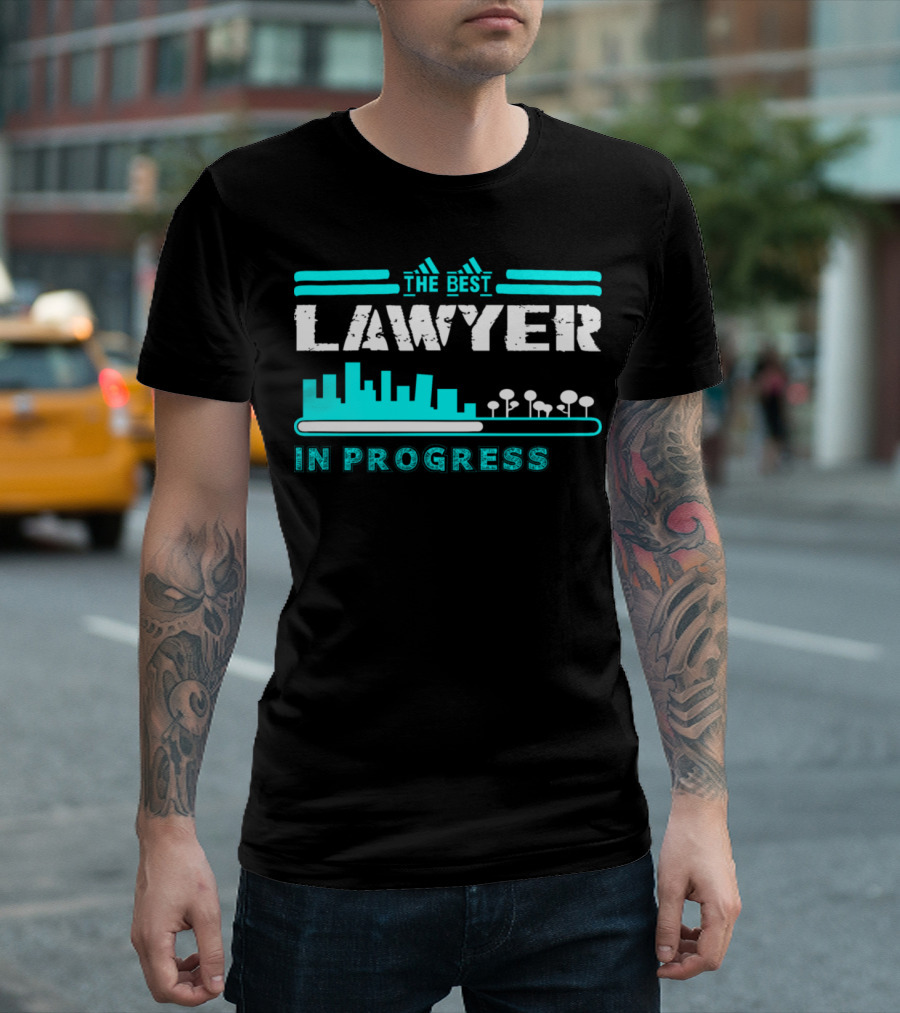 The Best Lawyer In Progress City Skyline Bars T-Shirt