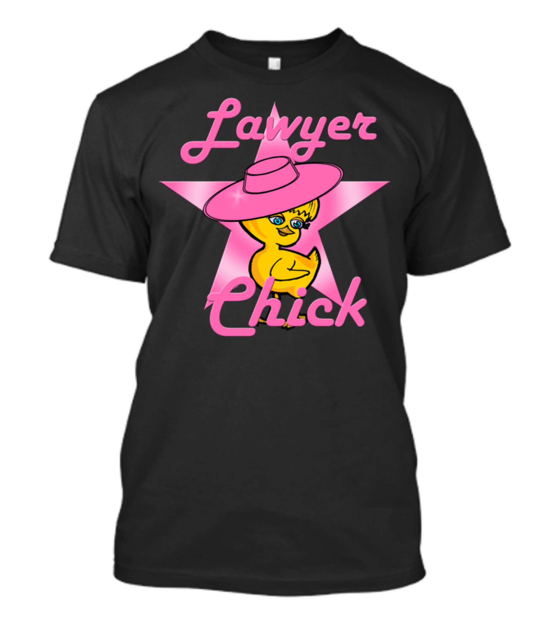 Trending Lawyer Chick Pink Star Hat Funny T-Shirt