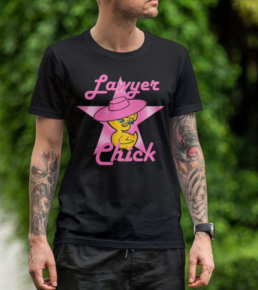Trending Lawyer Chick Pink Star Hat Funny T-Shirt