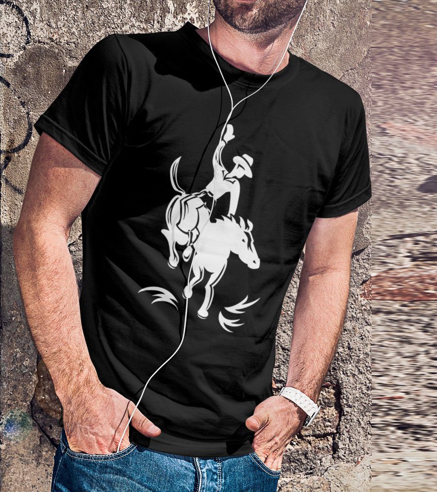 Cowboy Rodeo Ride Horse Silhouette Riding T-Shirt