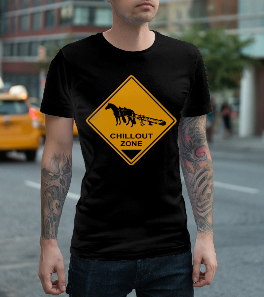 Chillout Zone Cowboy Road Sign T-Shirt
