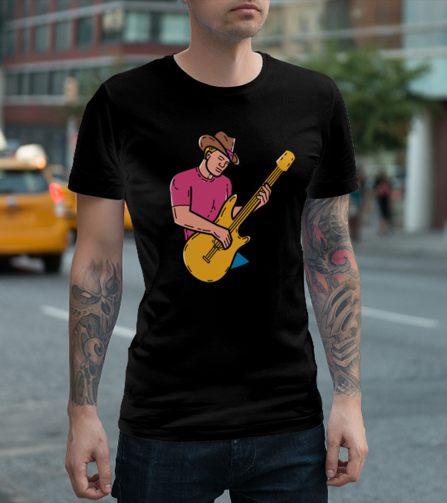 Cowboy Rocker Acoustic Guitar Player T-Shirt