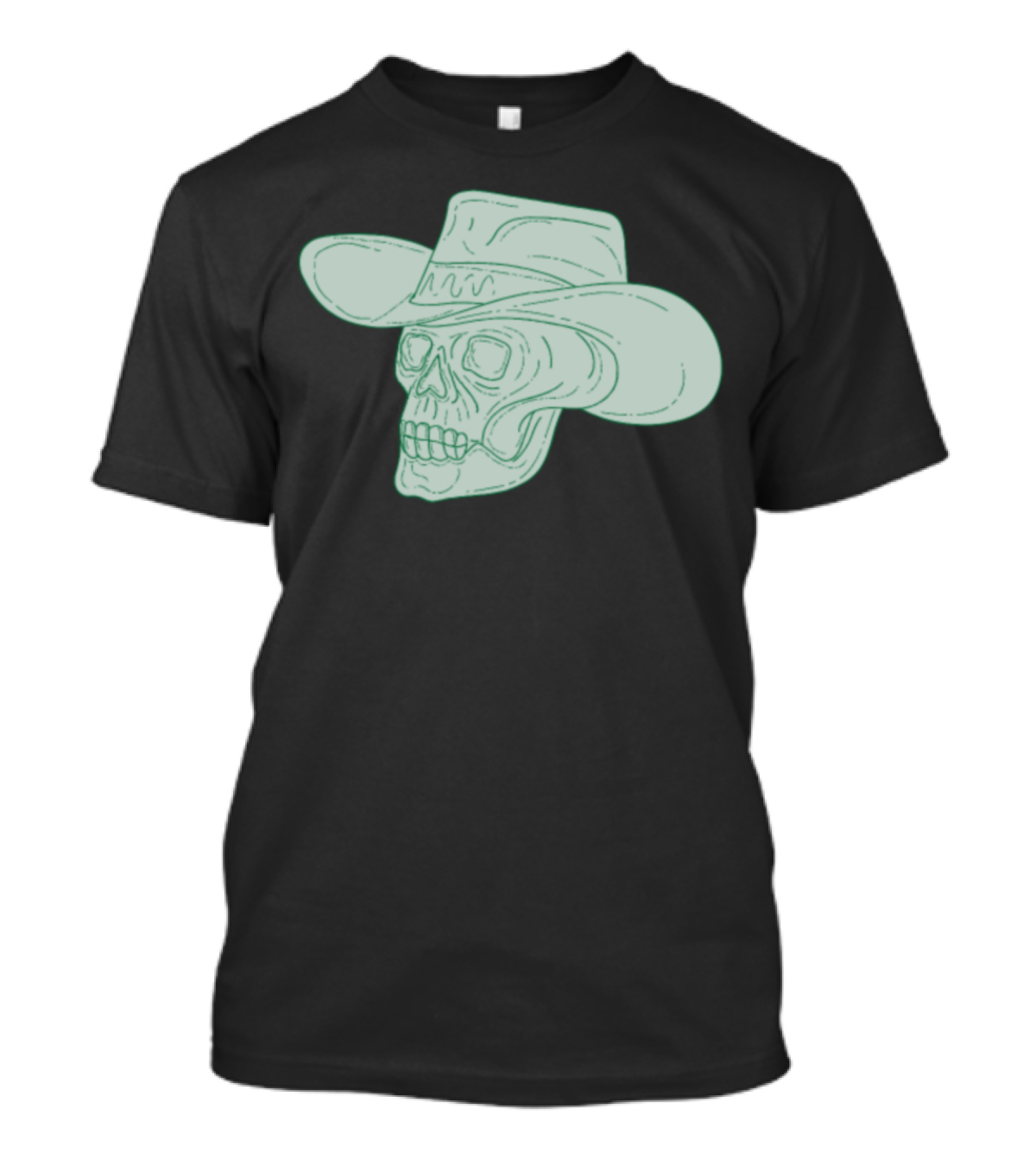 Cowboy Skull With Western Hat Drawing T-Shirt