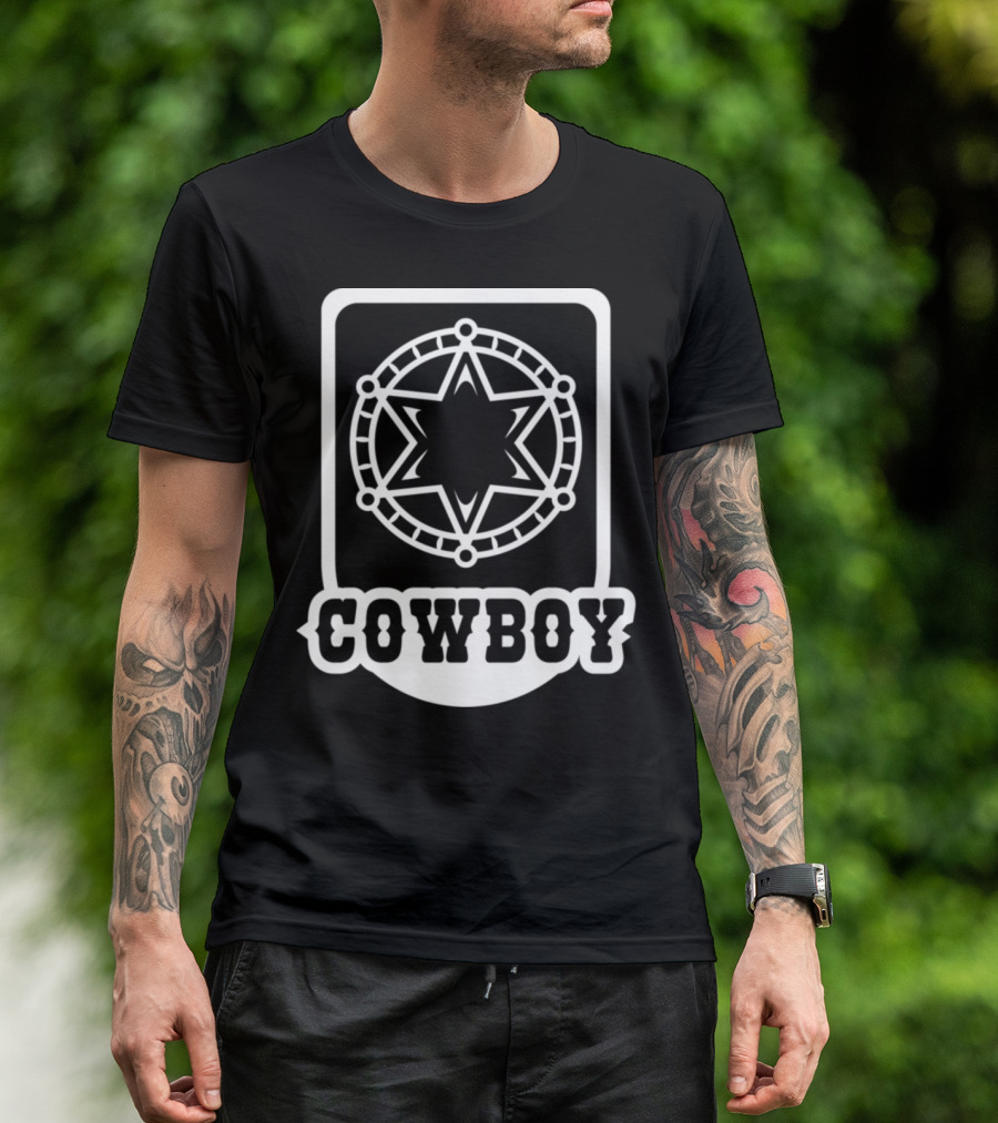 Cowboy Western Wild West Sheriff Star Badge T-Shirt