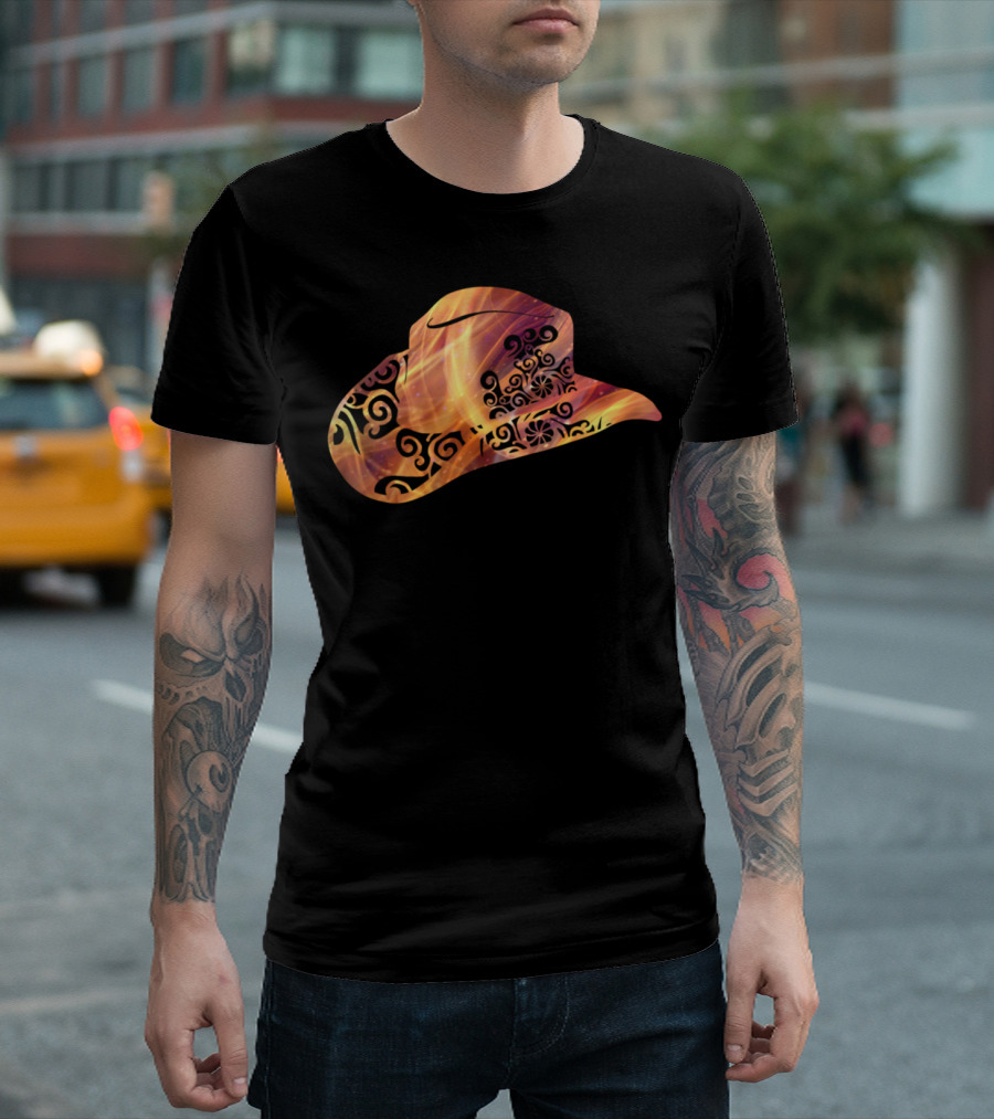 Cowgirl Cowboy Mandala Hat Swirl T-Shirt
