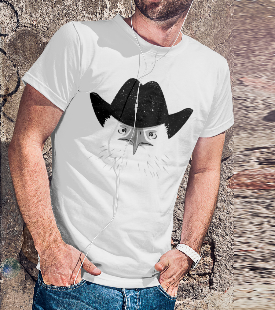 Eagle Wearing Cowboy Hat Hipster T-Shirt