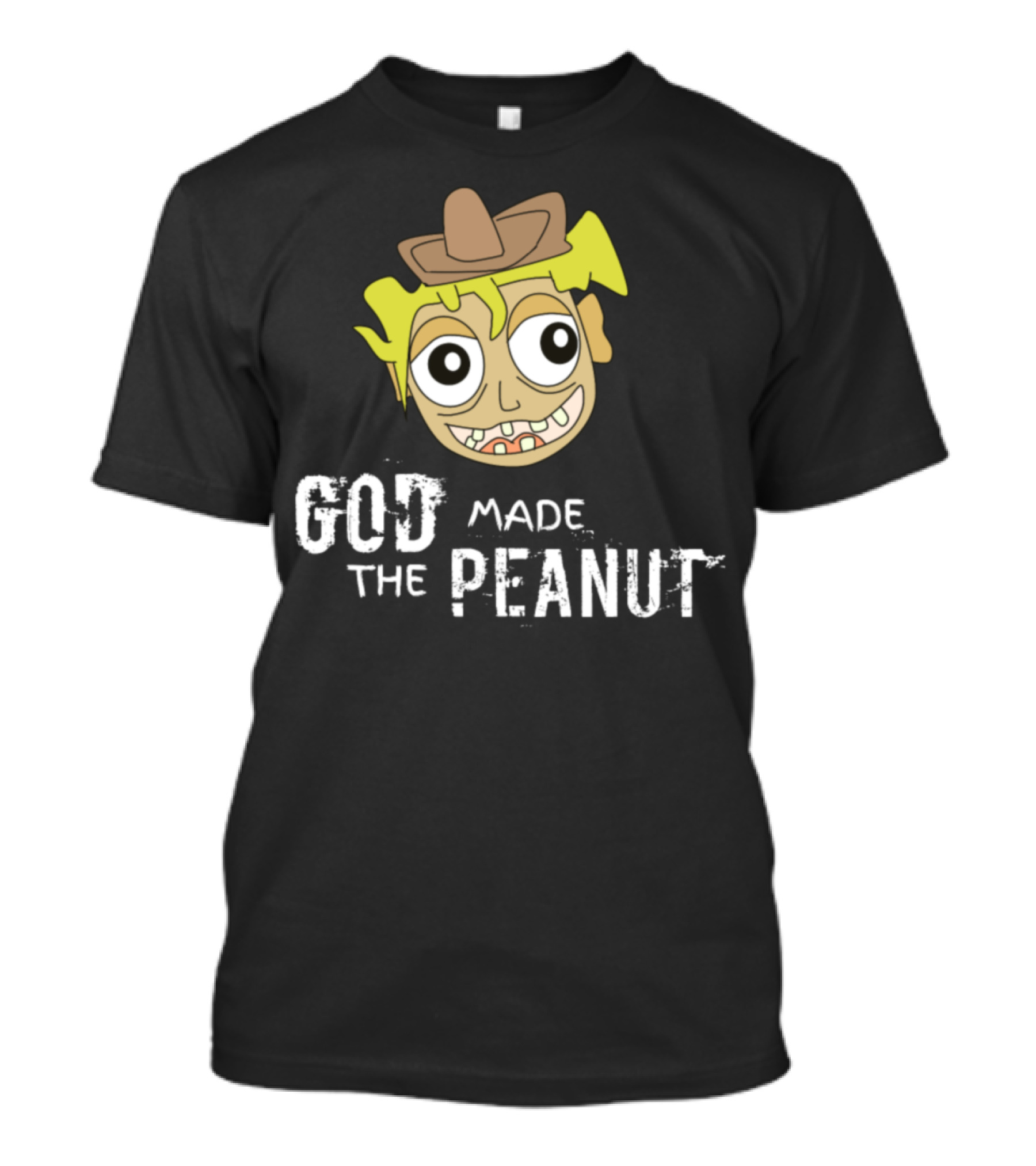 God Made The Peanut Cowboy Cartoon Face T-Shirt