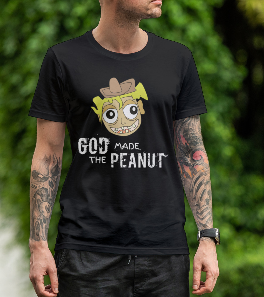 God Made The Peanut Cowboy Cartoon Face T-Shirt