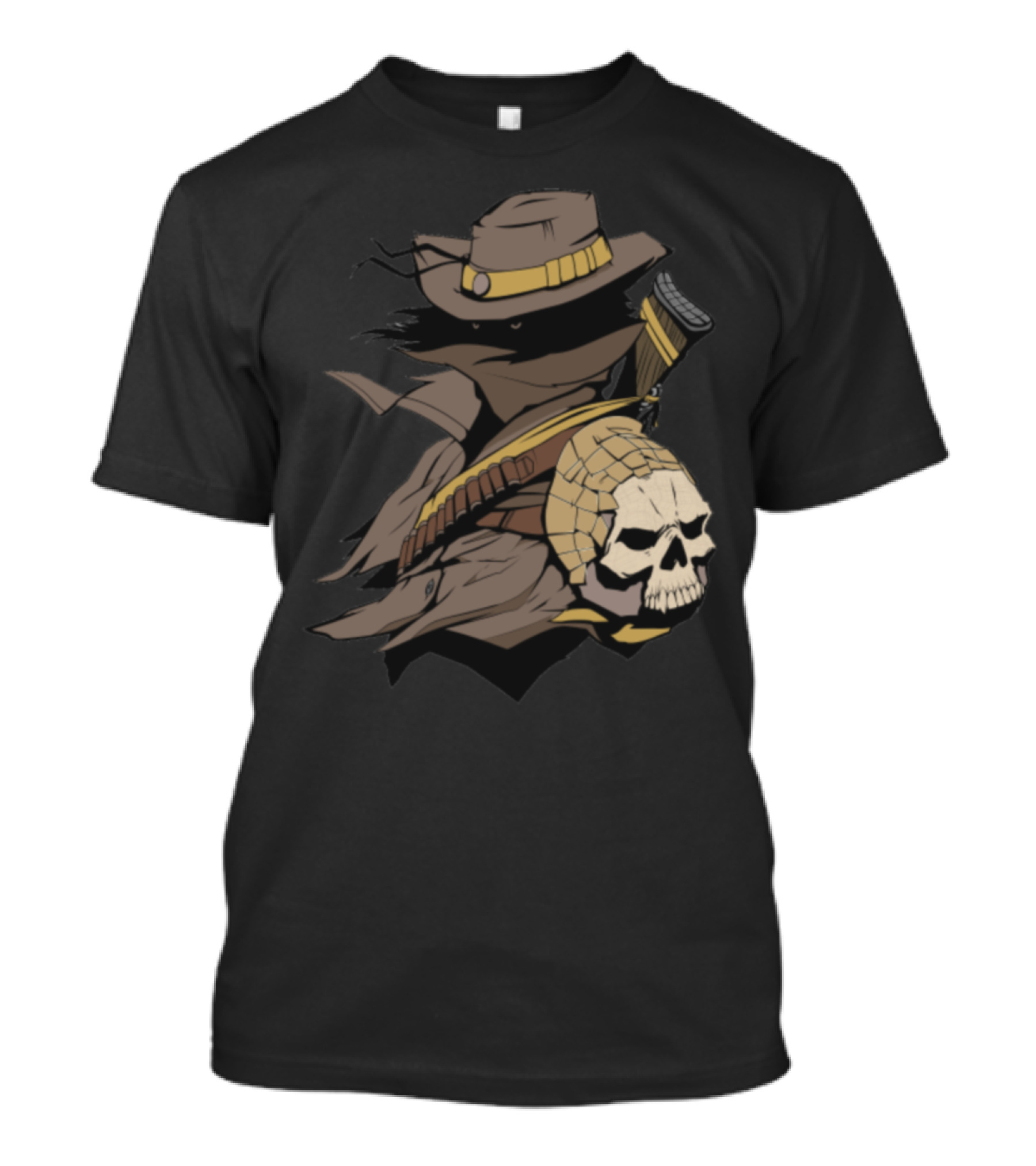 Halloween Cowboy Skull Western Gunslinger Phantom T-Shirt