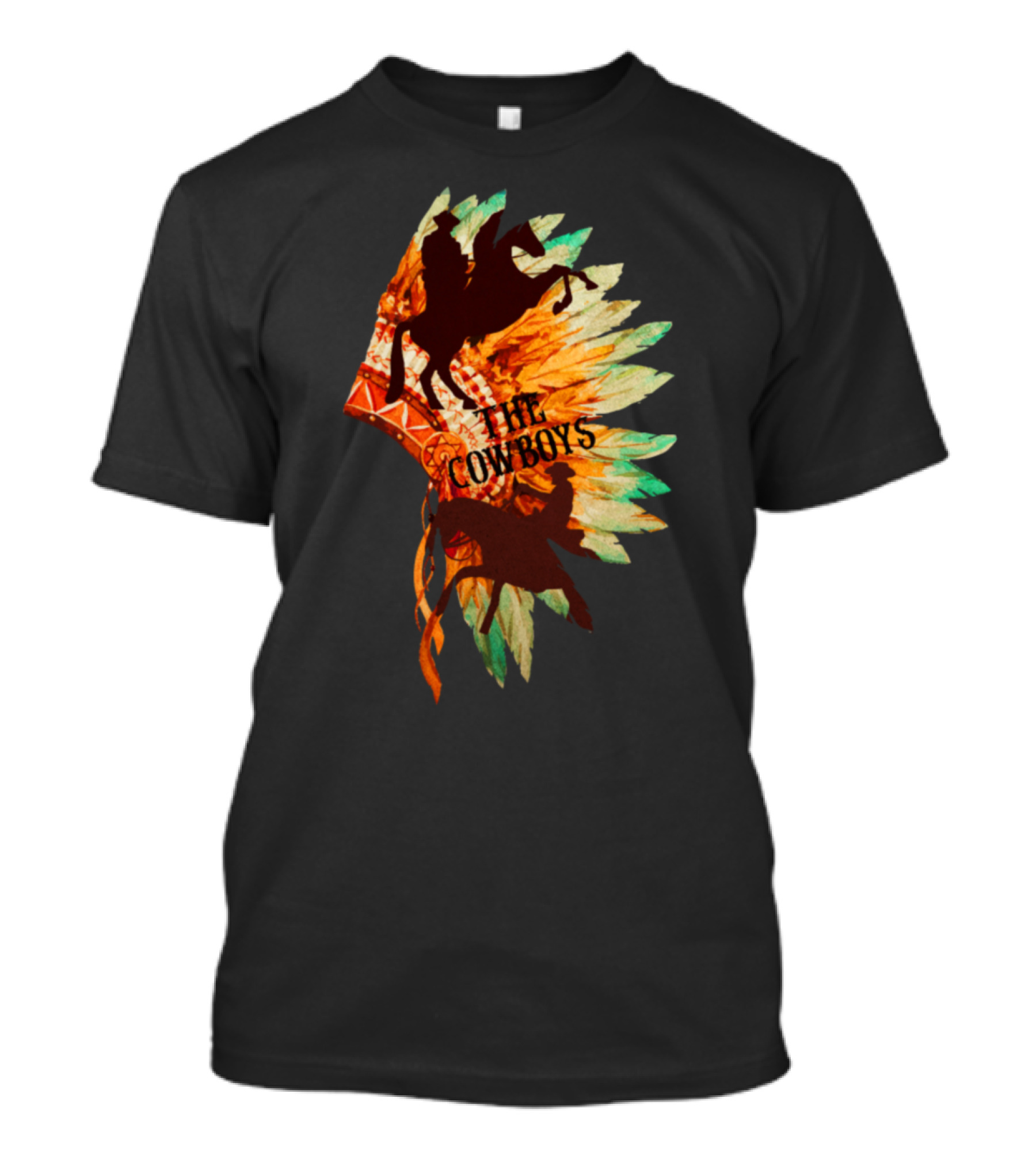 The Cowboys Riding Over Indian Headdress T-Shirt