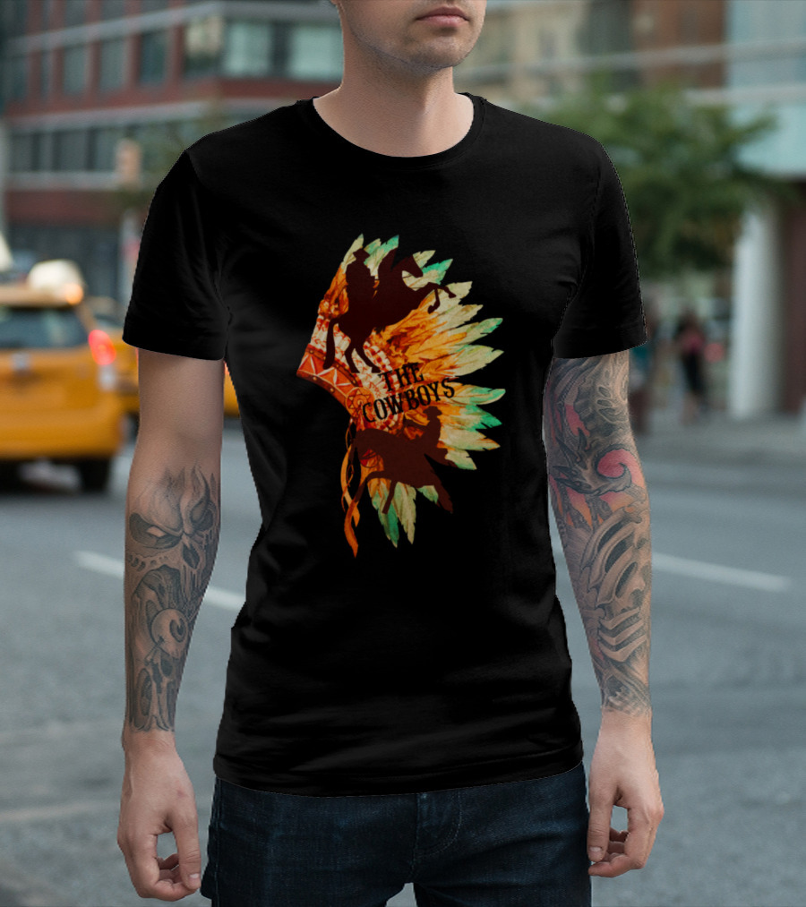 The Cowboys Riding Over Indian Headdress T-Shirt