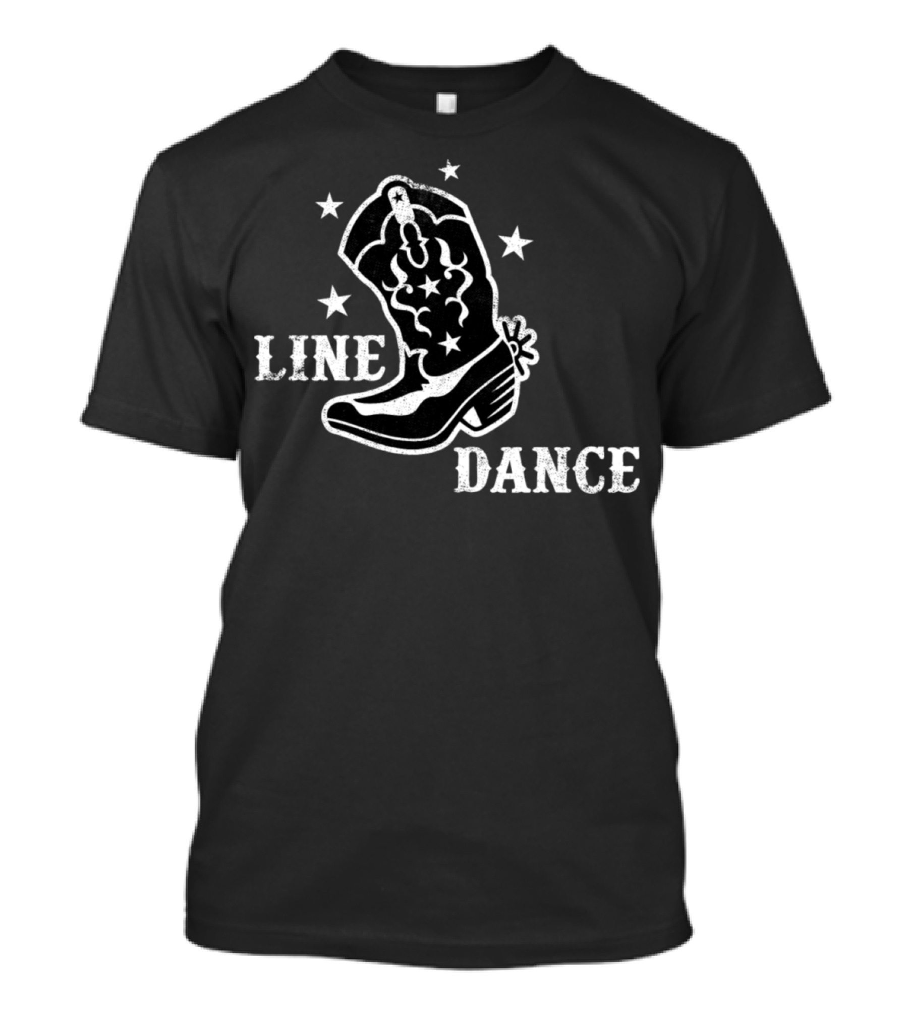Line Dance Boot With Stars Vintage Look T-Shirt