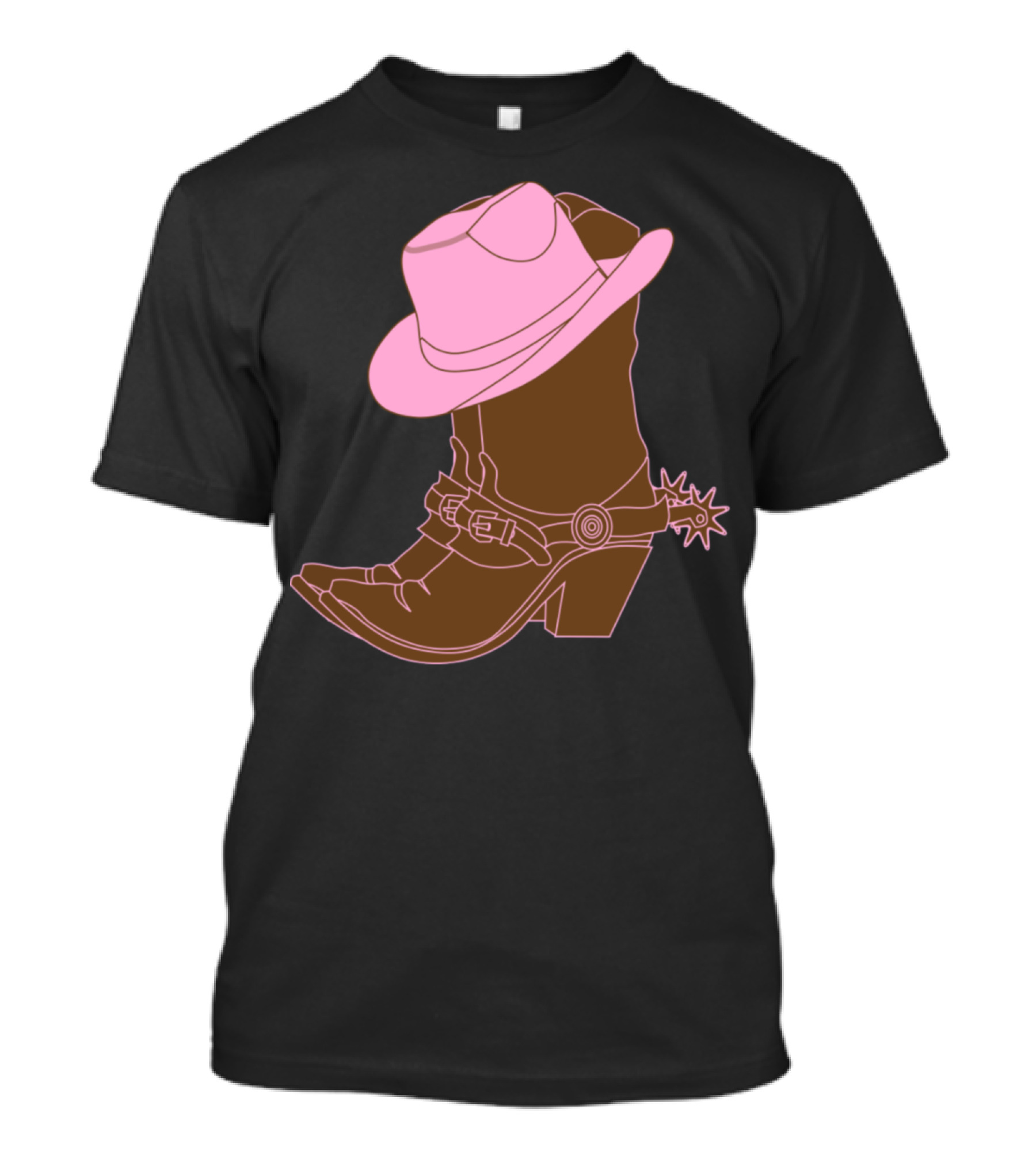 Pink Cowboy Hat And Boot With Spur T-Shirt
