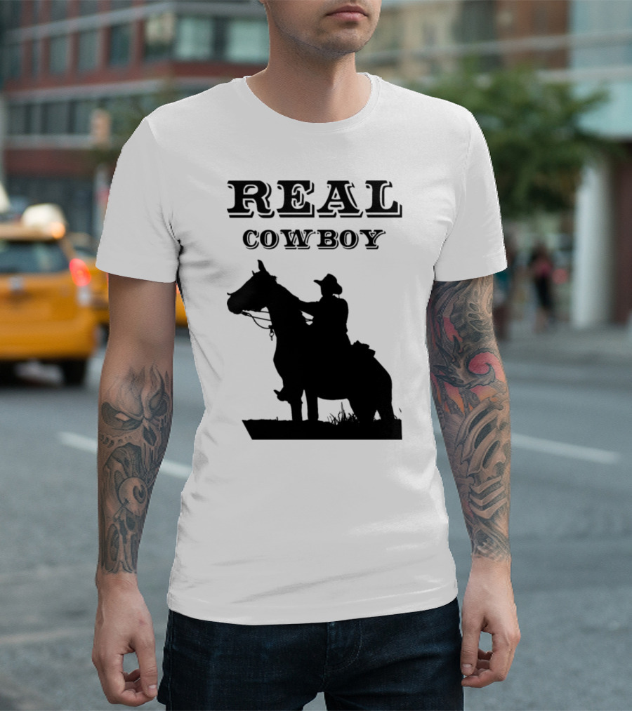 REAL COWBOY Silhouette Rider On Horseback T-Shirt
