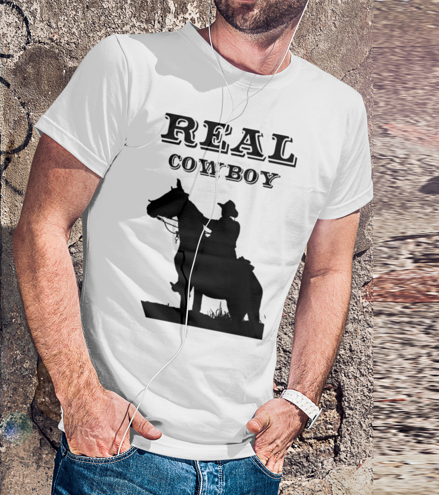 REAL COWBOY Silhouette Rider On Horseback T-Shirt