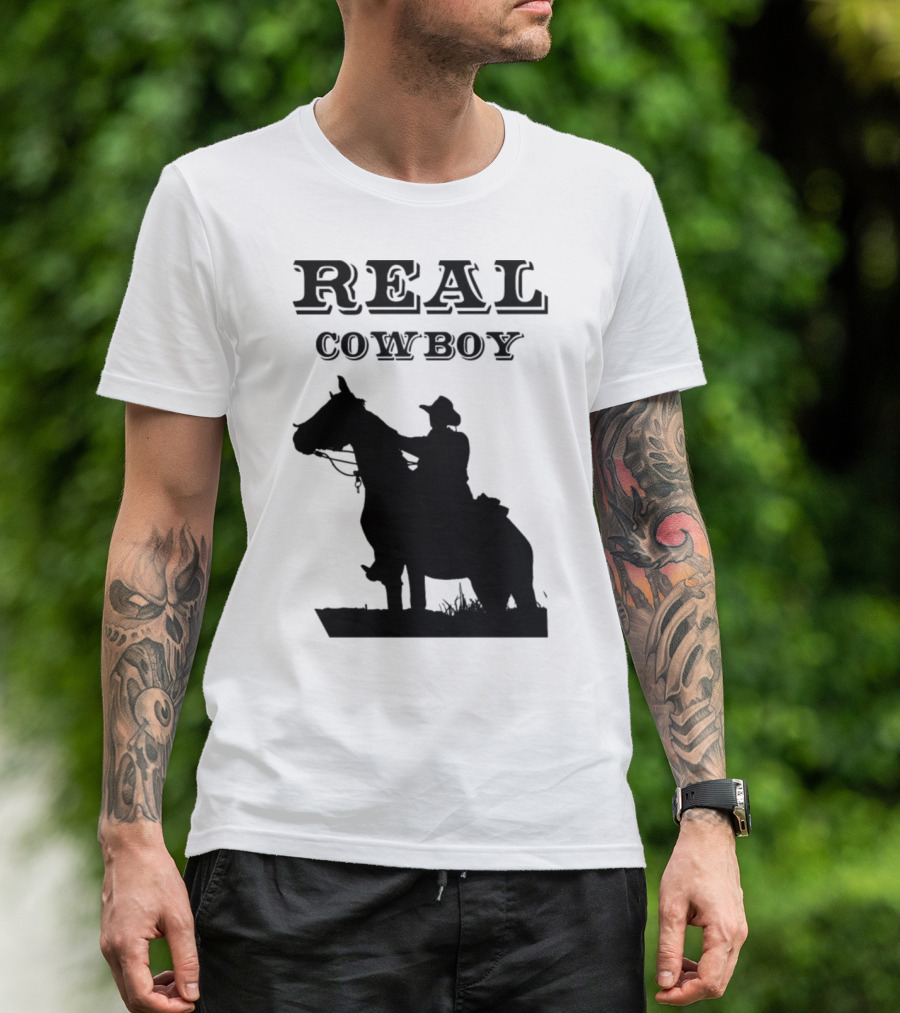 REAL COWBOY Silhouette Rider On Horseback T-Shirt